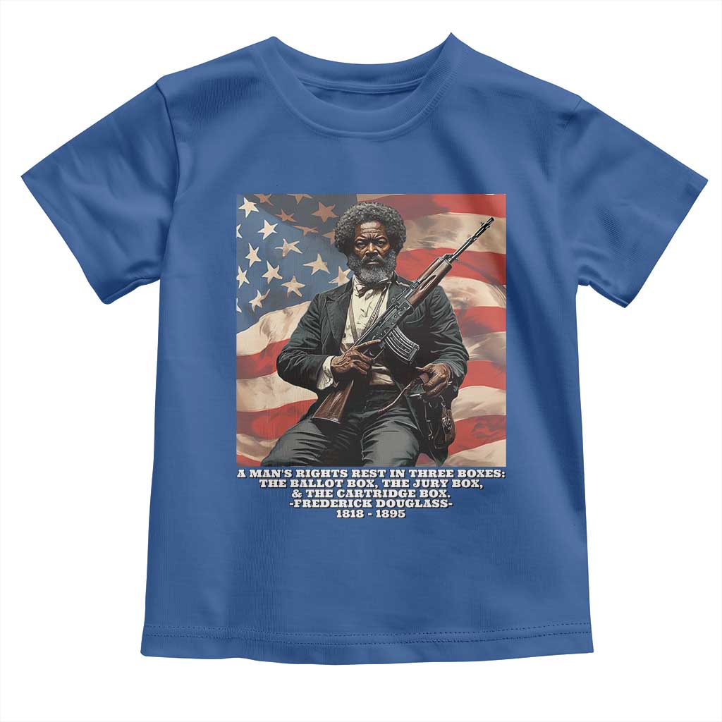 Frederick Douglass Toddler T Shirt A Man's Rights Rest In Three Boxes Vintage American Flag