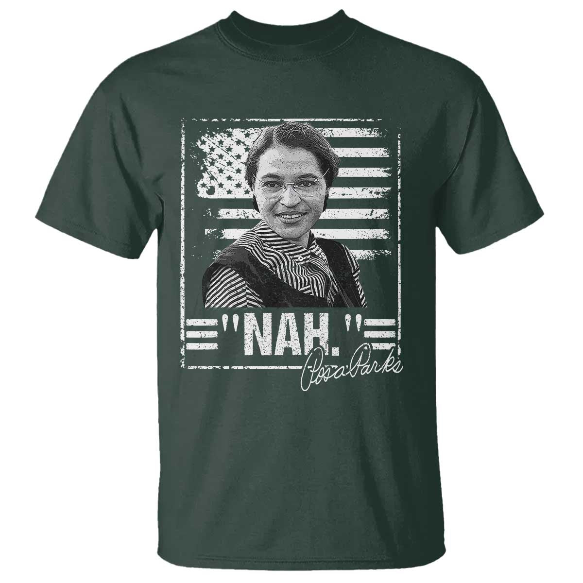 Rosa Parks Nah Quote T Shirt Black Movement Protest American Flag
