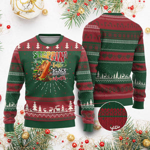 Steppin' Into Black History Month Ugly Christmas Sweater African American Proud Melanin