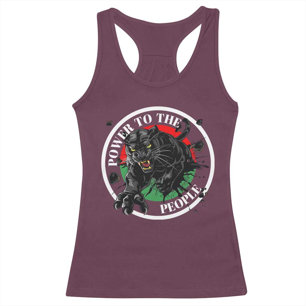 Power To The People Black Panther Party Racerback Tank Top Proud Black History Month