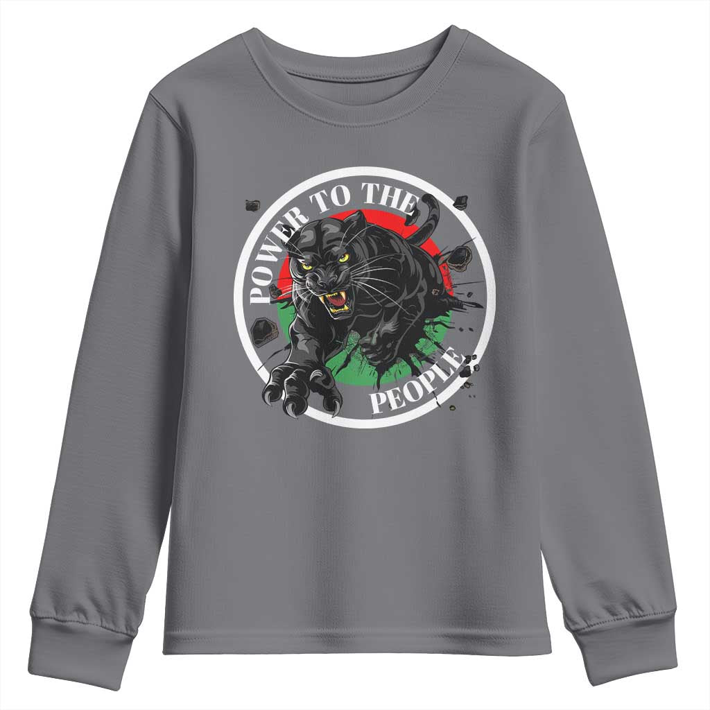 Power To The People Black Panther Party Youth Sweatshirt Proud Black History Month