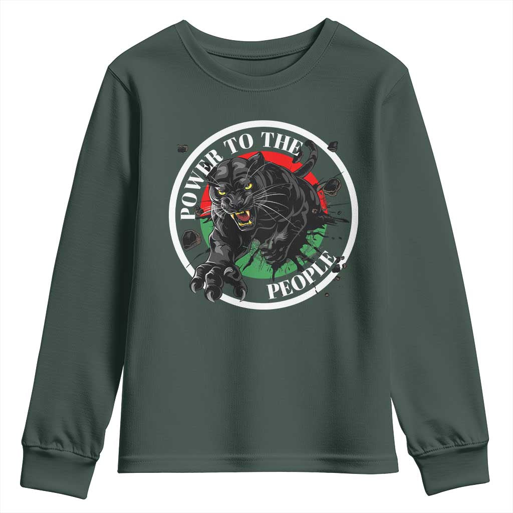Power To The People Black Panther Party Youth Sweatshirt Proud Black History Month