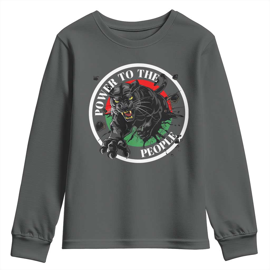 Power To The People Black Panther Party Youth Sweatshirt Proud Black History Month