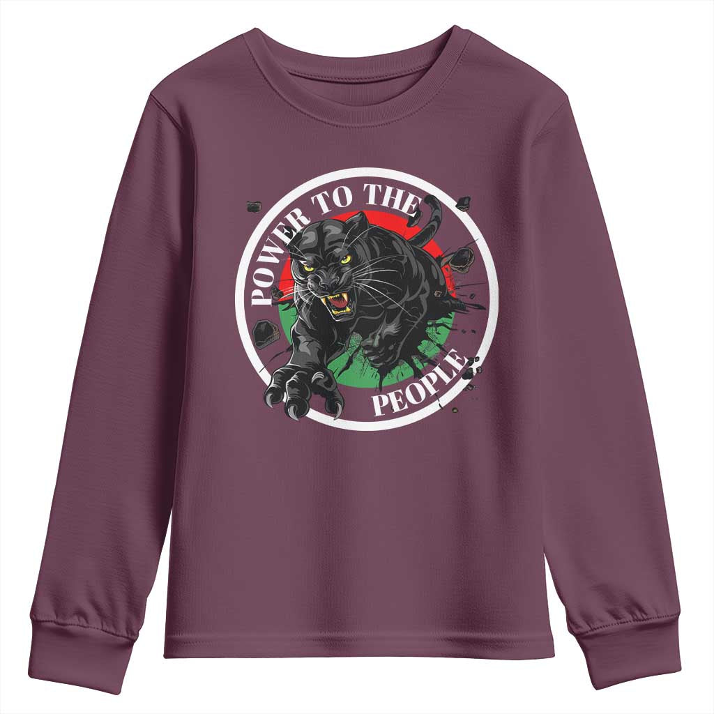 Power To The People Black Panther Party Youth Sweatshirt Proud Black History Month