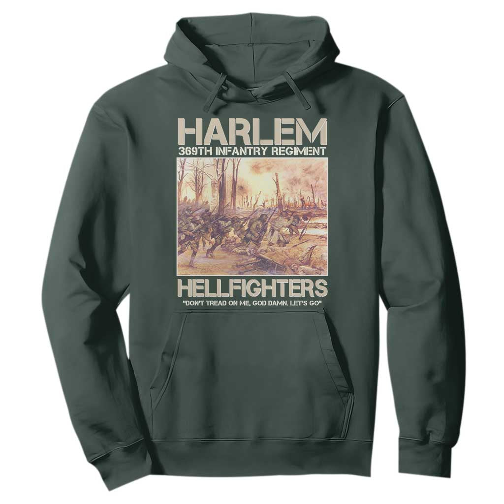 Harlem Hellfighters Hoodie 369th Infantry Regiment Don't Tread On Me God Damn Let's Go Black History Month