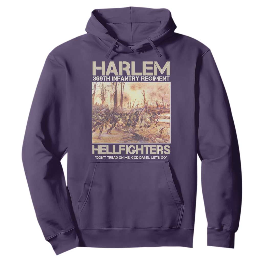 Harlem Hellfighters Hoodie 369th Infantry Regiment Don't Tread On Me God Damn Let's Go Black History Month