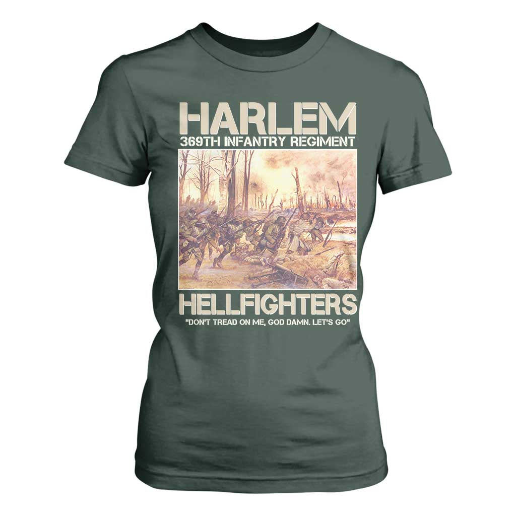 Harlem Hellfighters T Shirt For Women 369th Infantry Regiment Don't Tread On Me God Damn Let's Go Black History Month