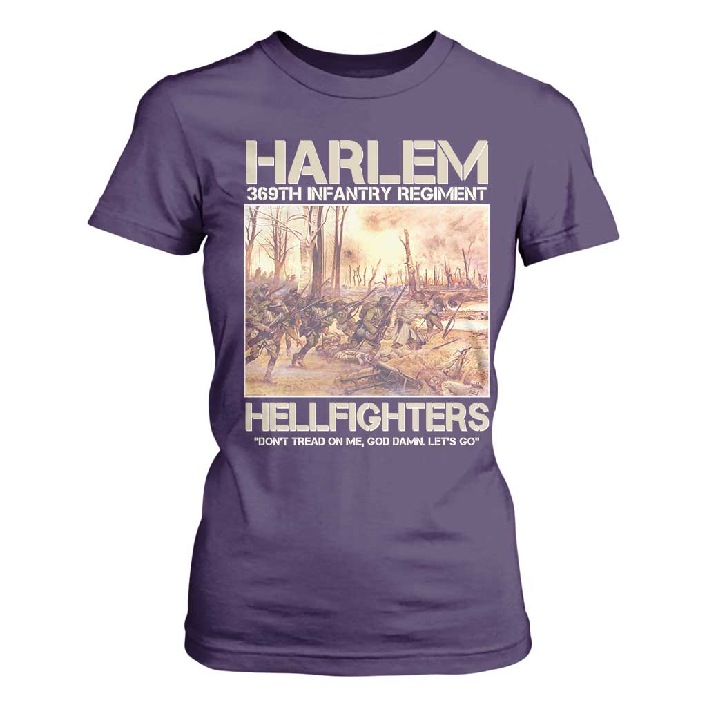 Harlem Hellfighters T Shirt For Women 369th Infantry Regiment Don't Tread On Me God Damn Let's Go Black History Month