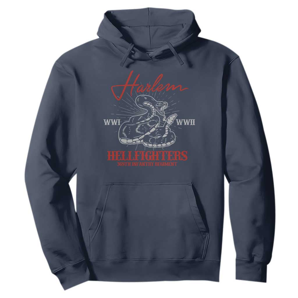Harlem Hellfighters Hoodie 369th Infantry Regiment Snake Black History Month