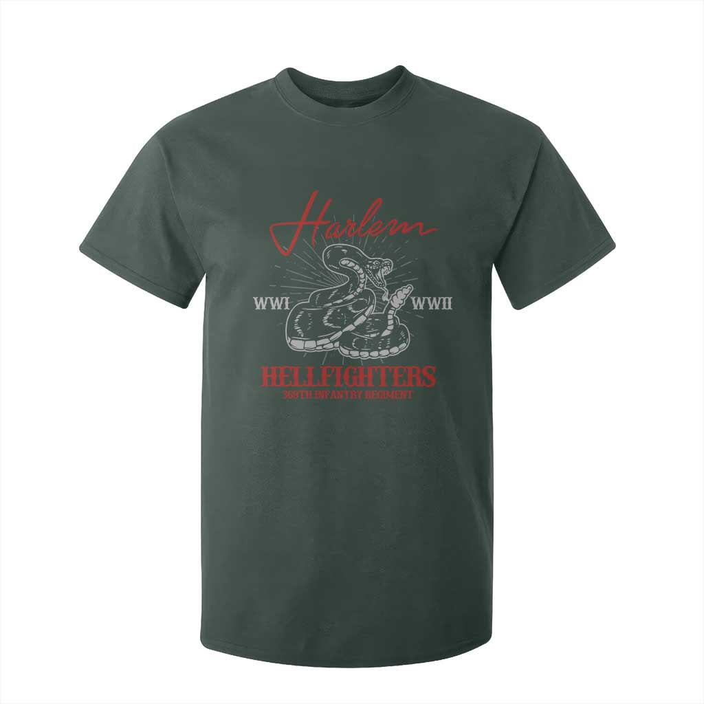 Harlem Hellfighters T Shirt For Kid 369th Infantry Regiment Snake Black History Month