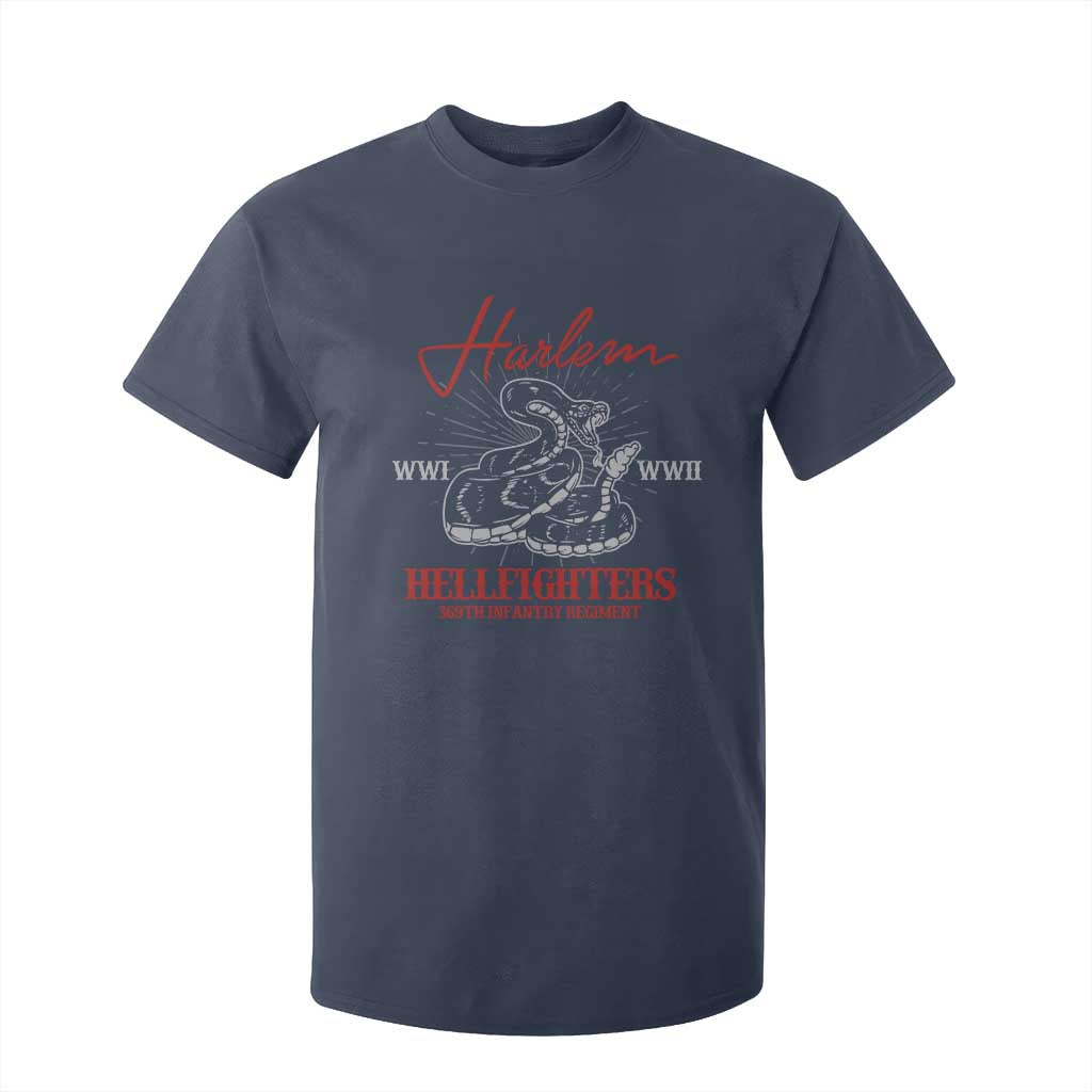 Harlem Hellfighters T Shirt For Kid 369th Infantry Regiment Snake Black History Month