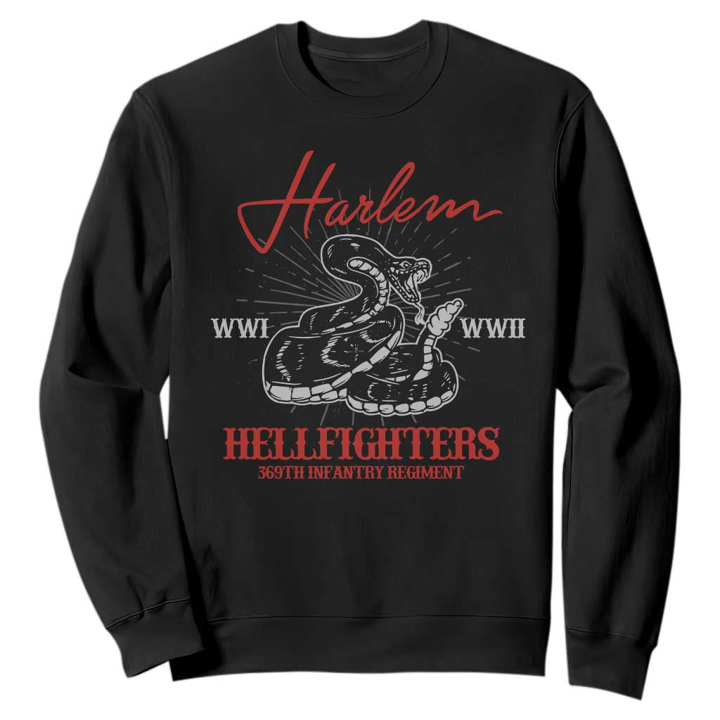 Harlem Hellfighters Sweatshirt 369th Infantry Regiment Snake Black History Month