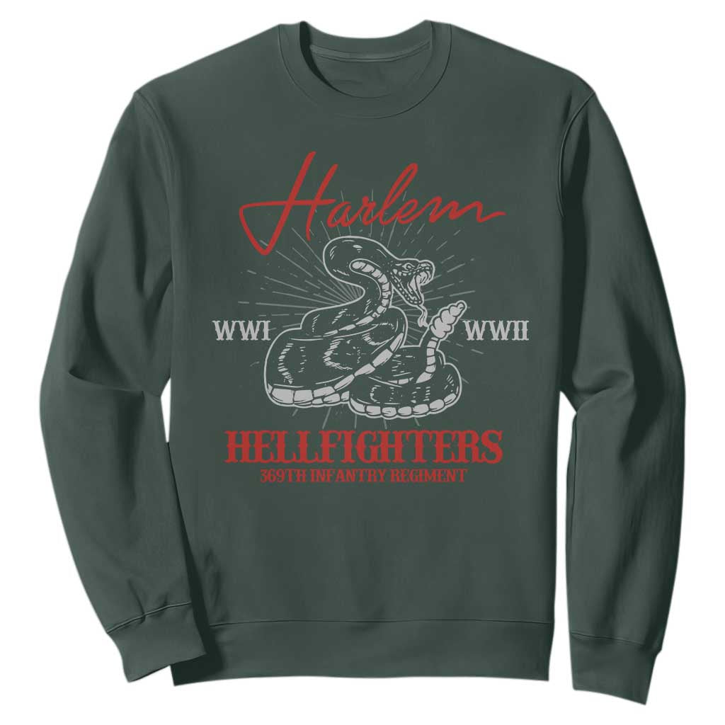 Harlem Hellfighters Sweatshirt 369th Infantry Regiment Snake Black History Month