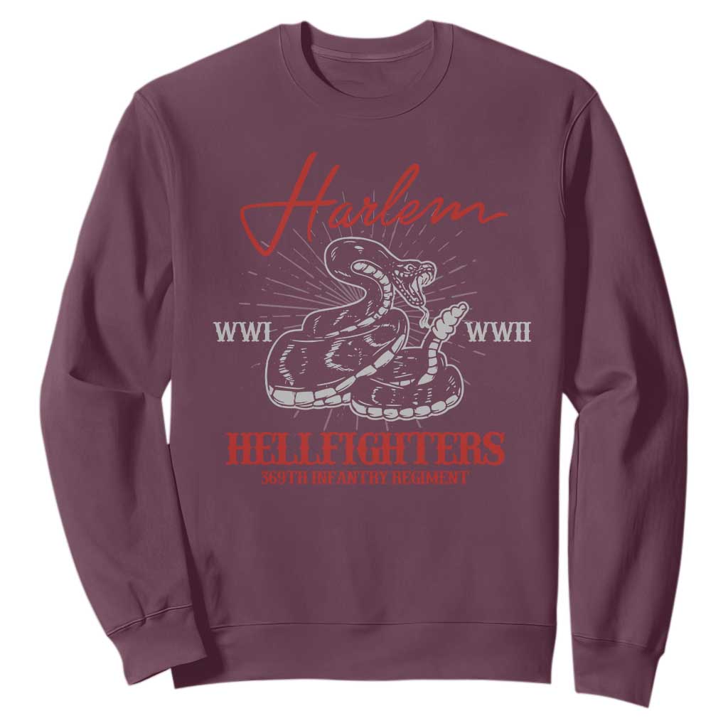 Harlem Hellfighters Sweatshirt 369th Infantry Regiment Snake Black History Month