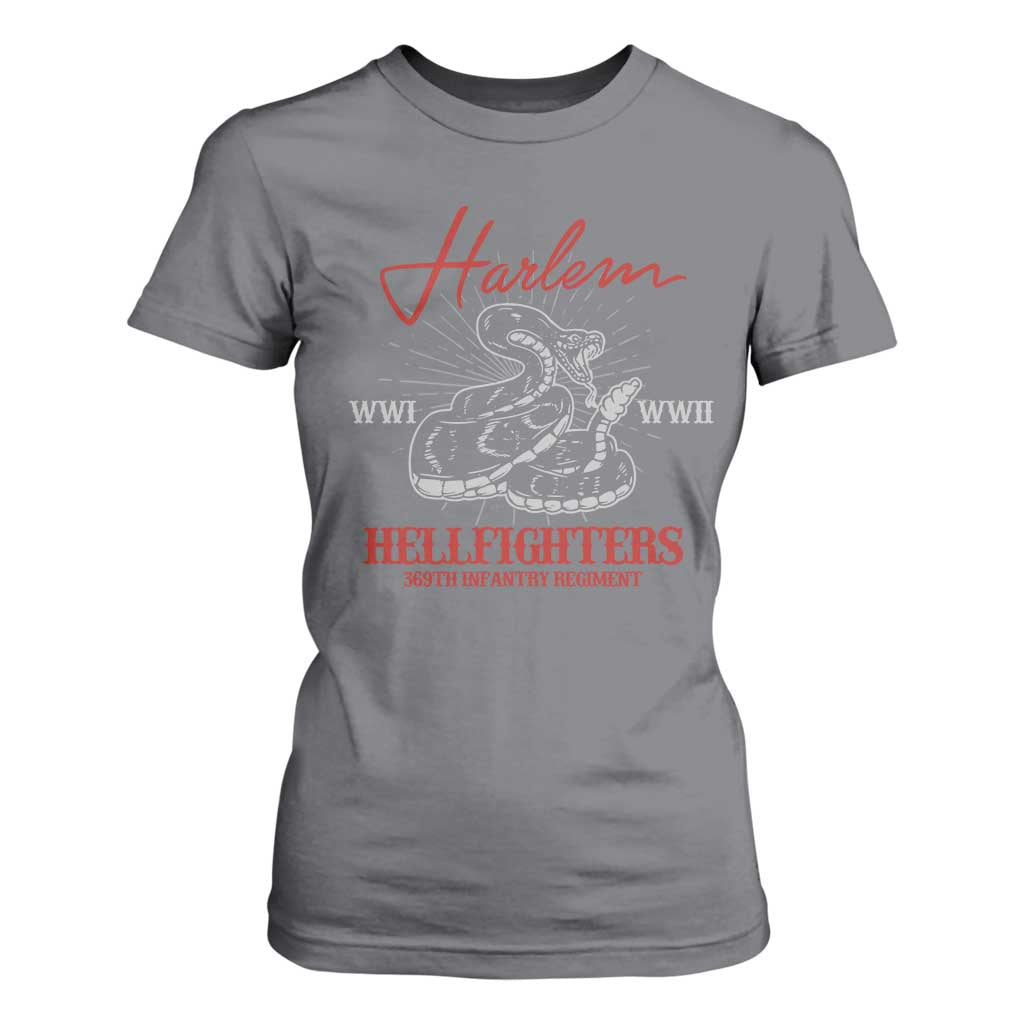 Harlem Hellfighters T Shirt For Women 369th Infantry Regiment Snake Black History Month