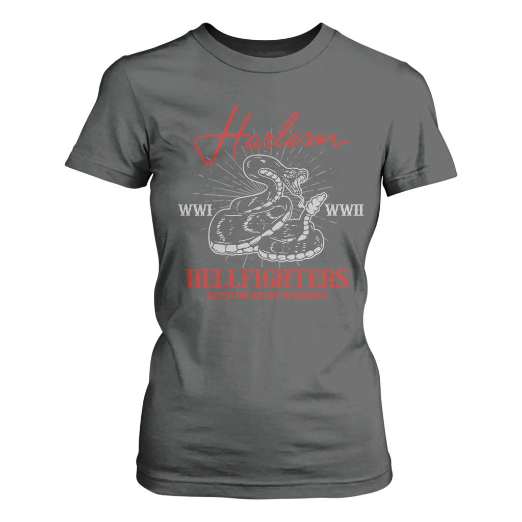 Harlem Hellfighters T Shirt For Women 369th Infantry Regiment Snake Black History Month