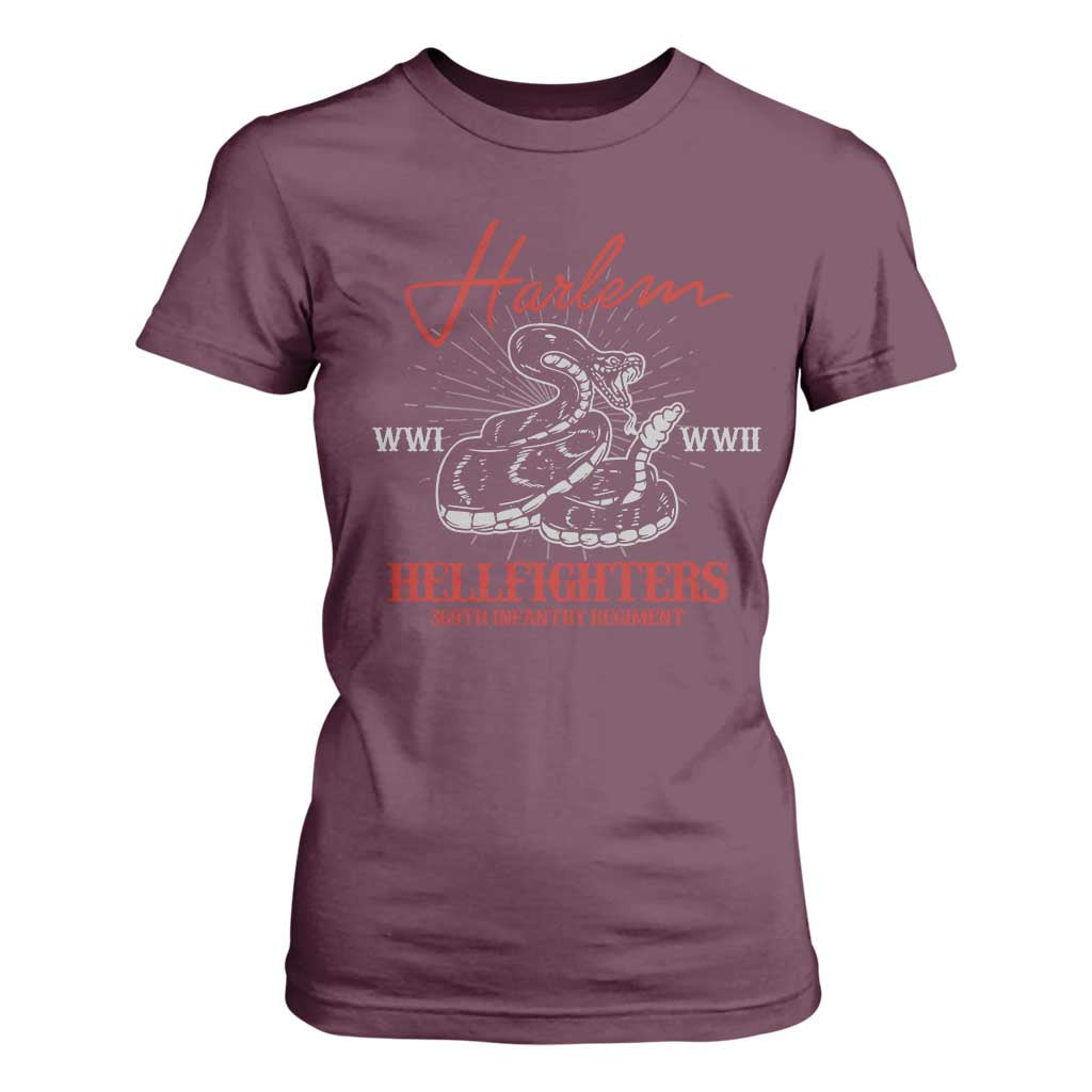 Harlem Hellfighters T Shirt For Women 369th Infantry Regiment Snake Black History Month