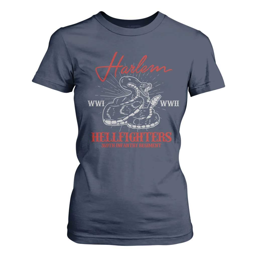 Harlem Hellfighters T Shirt For Women 369th Infantry Regiment Snake Black History Month