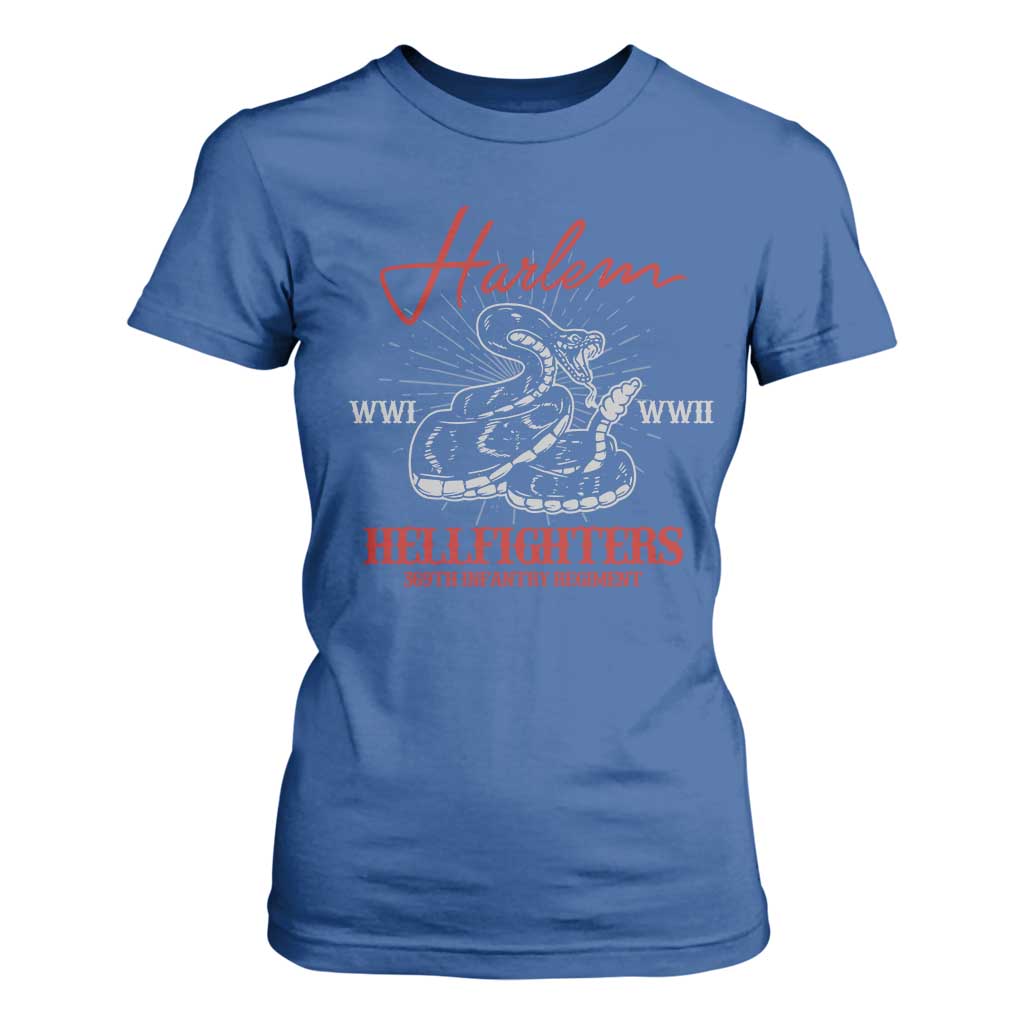 Harlem Hellfighters T Shirt For Women 369th Infantry Regiment Snake Black History Month