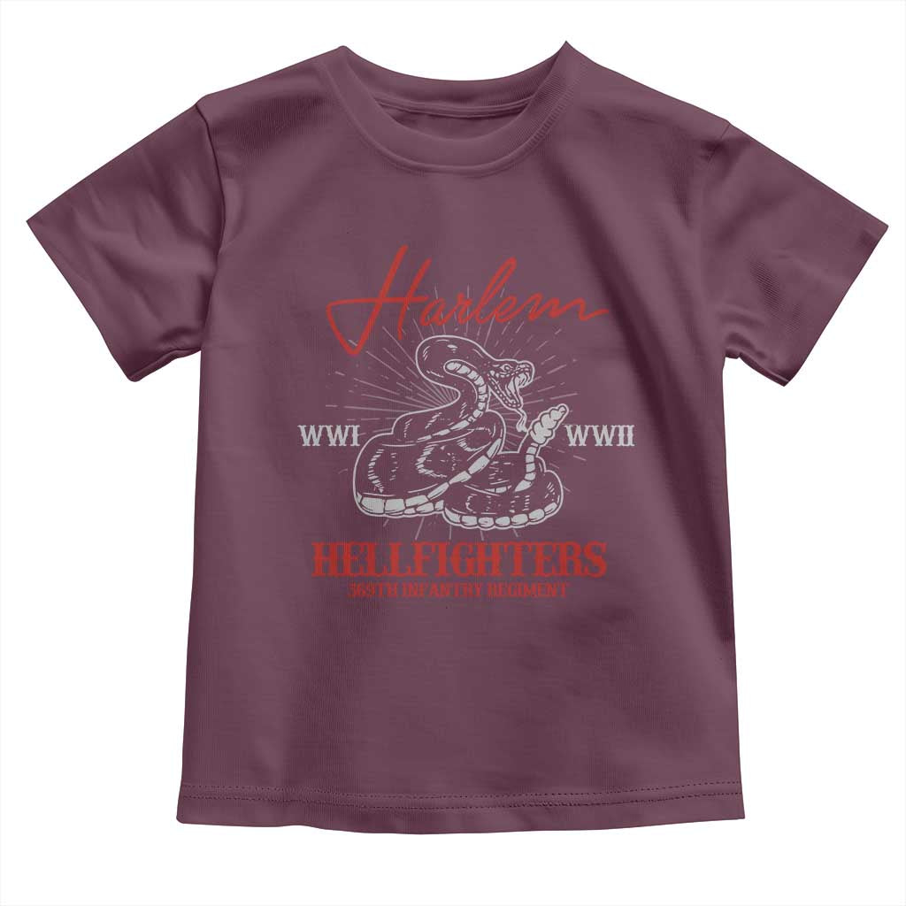 Harlem Hellfighters Toddler T Shirt 369th Infantry Regiment Snake Black History Month