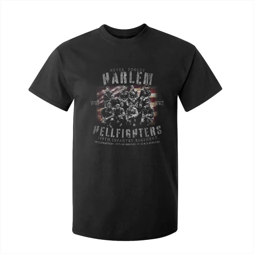 Never Forget Harlem Hellfighters T Shirt For Kid Vintage USA Flag