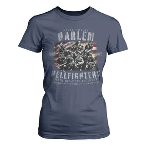 Never Forget Harlem Hellfighters T Shirt For Women Vintage USA Flag