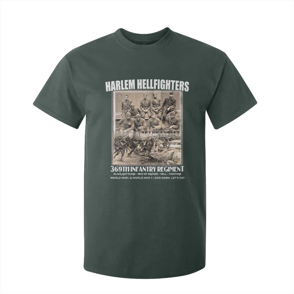 Never Forget Harlem Hellfighters T Shirt For Kid 369TH Infantry Regiment Black God Damn Let's Go