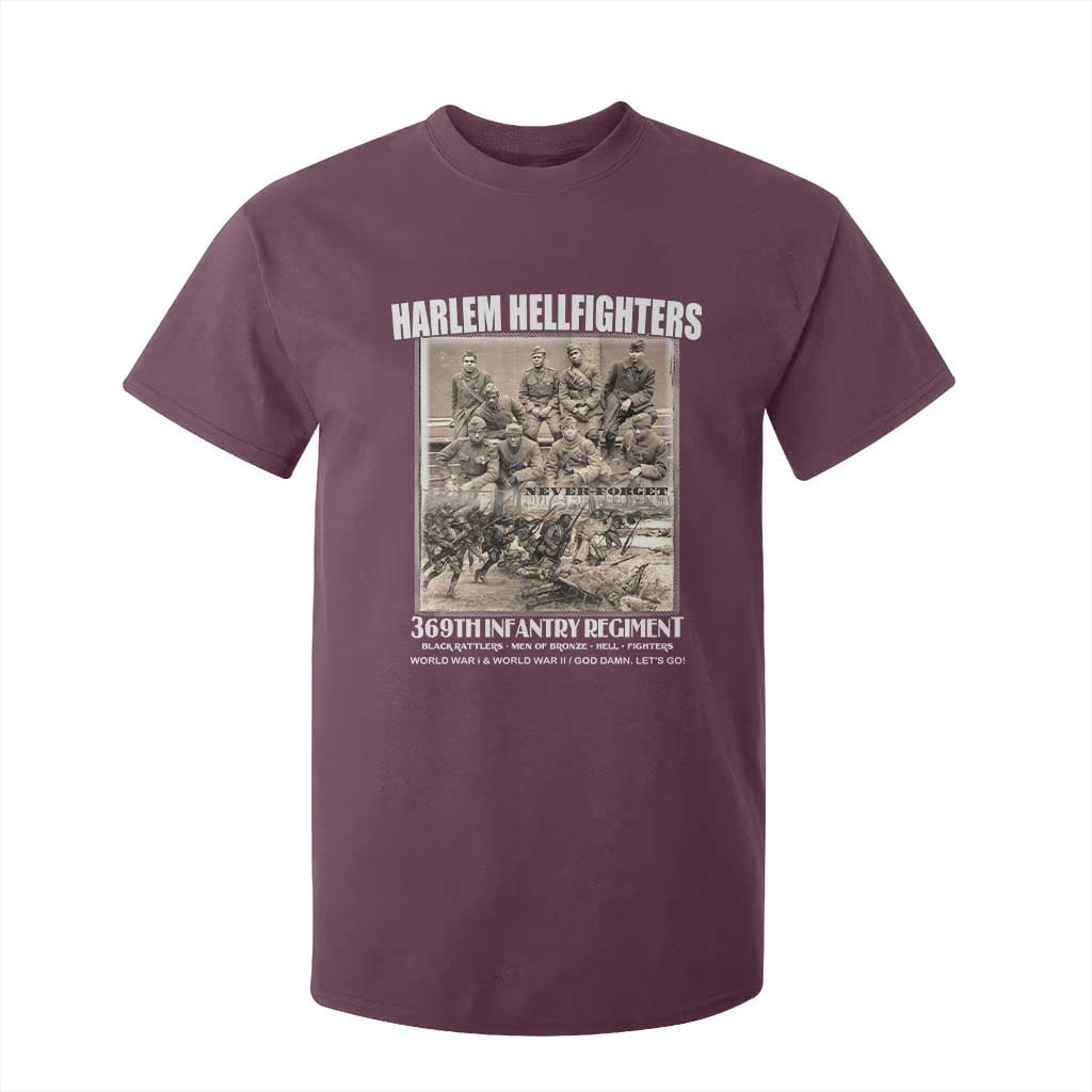 Never Forget Harlem Hellfighters T Shirt For Kid 369TH Infantry Regiment Black God Damn Let's Go