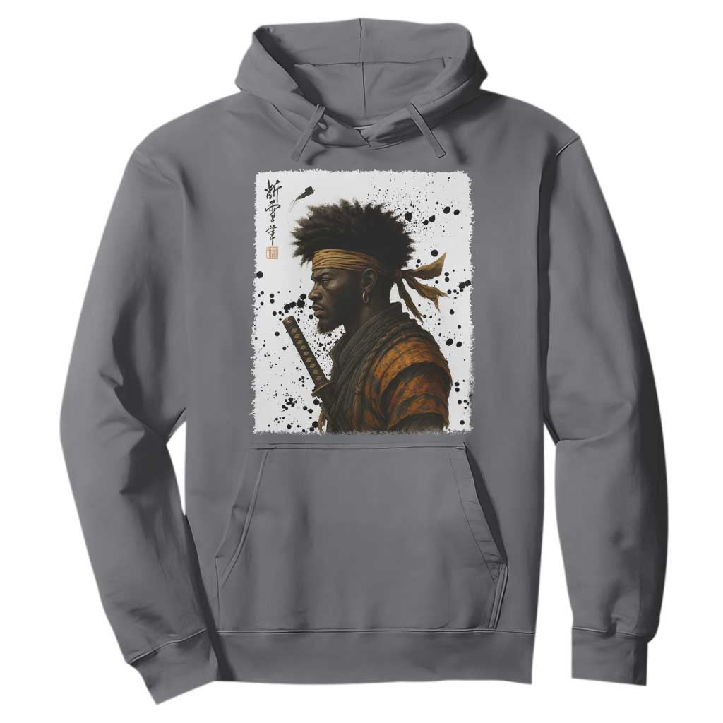 Afro American Samurai Hoodie Japanese Vintage Graphic Sumie Katana - African Pride