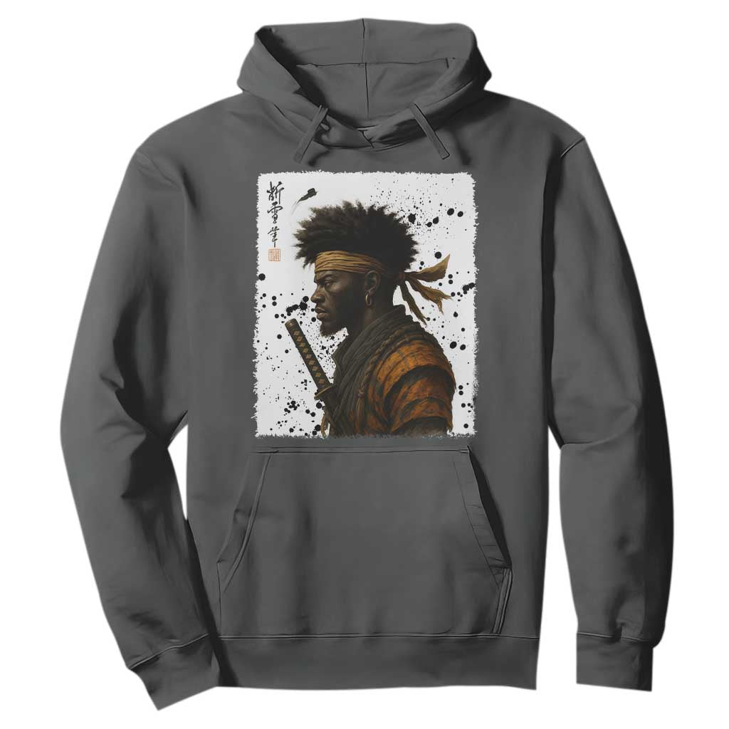Afro American Samurai Hoodie Japanese Vintage Graphic Sumie Katana - African Pride