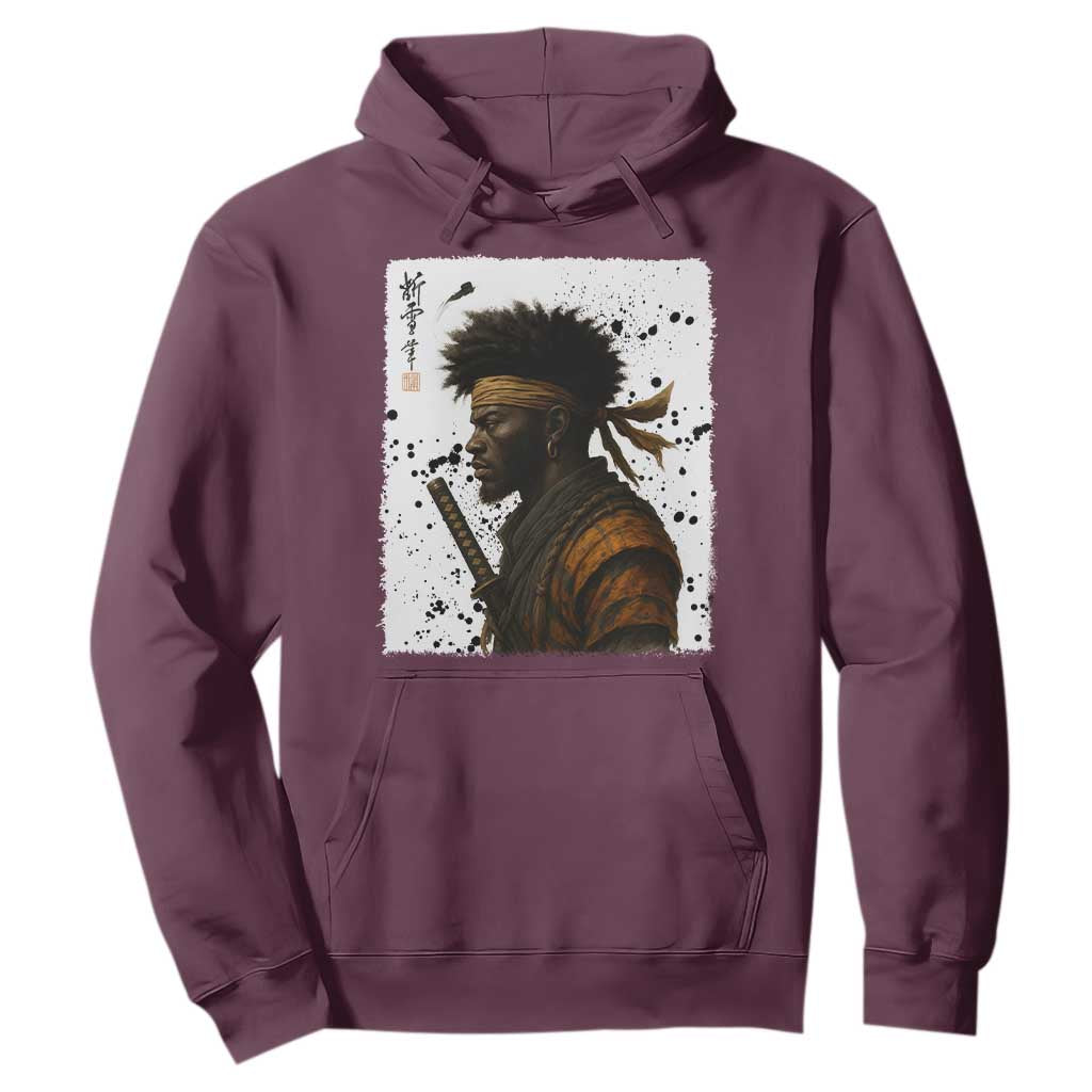 Afro American Samurai Hoodie Japanese Vintage Graphic Sumie Katana - African Pride