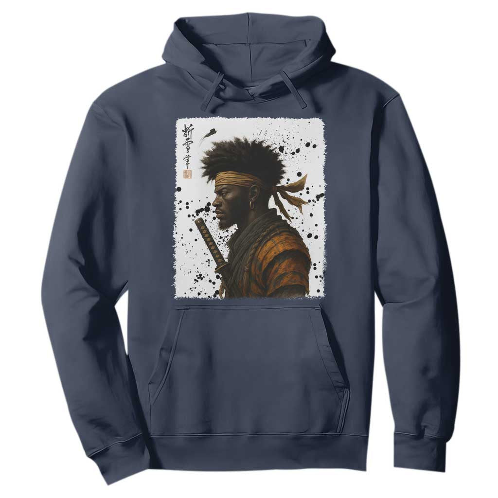 Afro American Samurai Hoodie Japanese Vintage Graphic Sumie Katana - African Pride