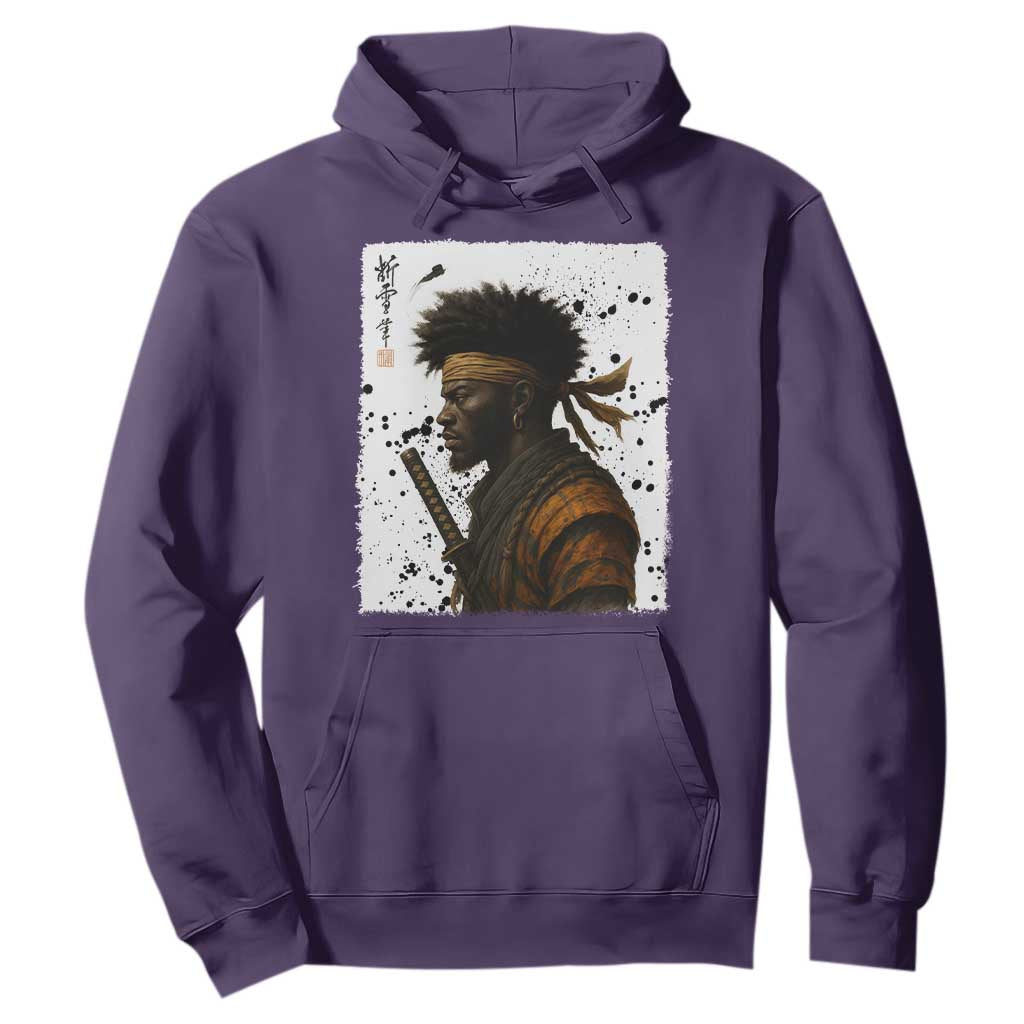 Afro American Samurai Hoodie Japanese Vintage Graphic Sumie Katana - African Pride