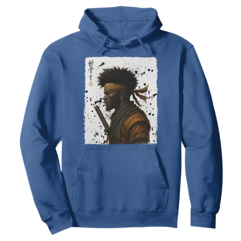 Afro American Samurai Hoodie Japanese Vintage Graphic Sumie Katana - African Pride