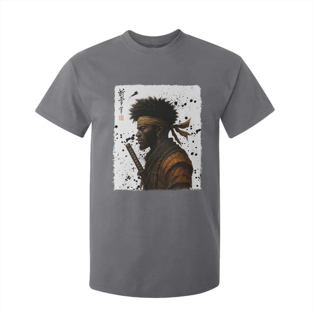 Afro American Samurai T Shirt For Kid Japanese Vintage Graphic Sumie Katana - African Pride