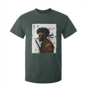 Afro American Samurai T Shirt For Kid Japanese Vintage Graphic Sumie Katana - African Pride