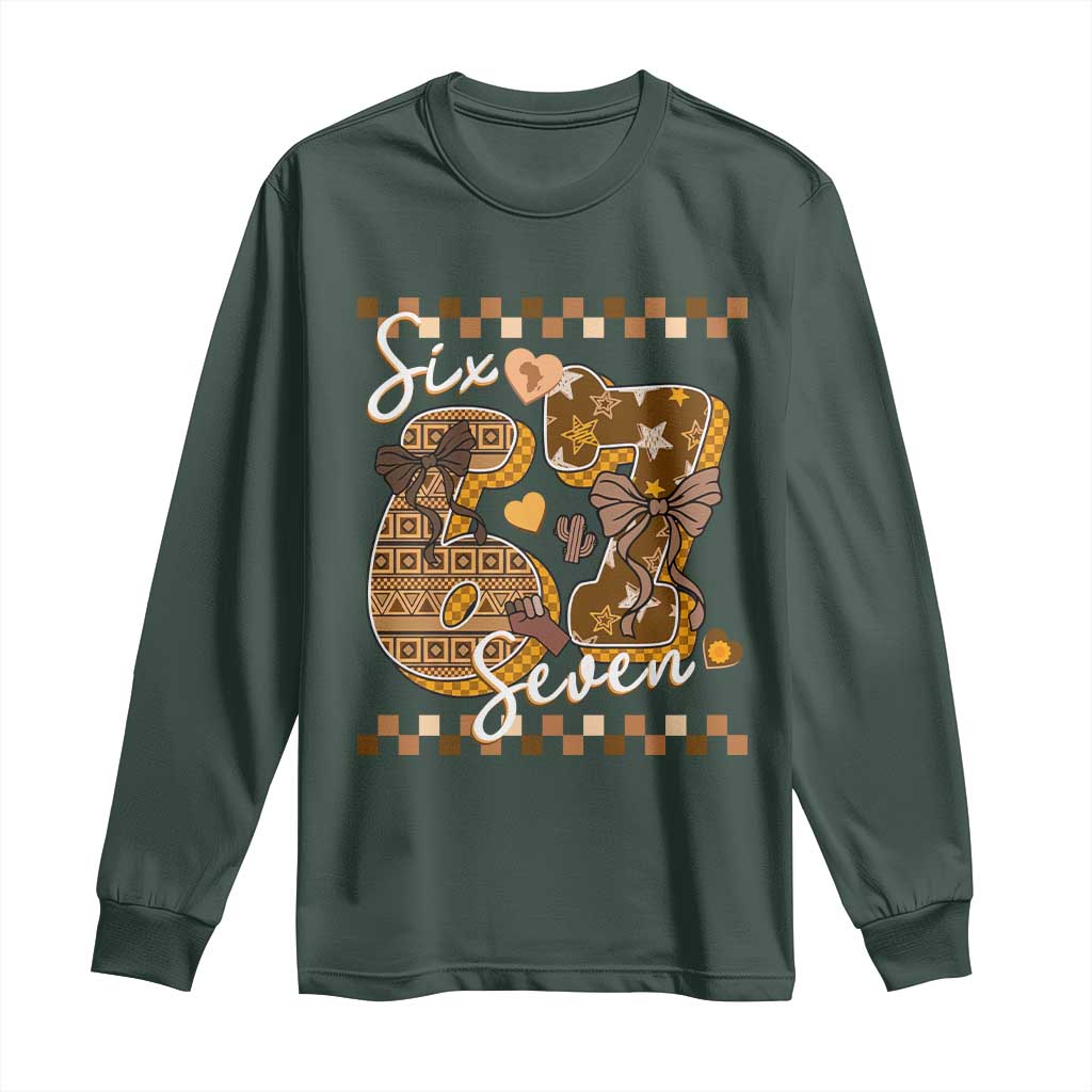 Funny African American Melanin Gift Long Sleeve Shirt Six Seven Meme