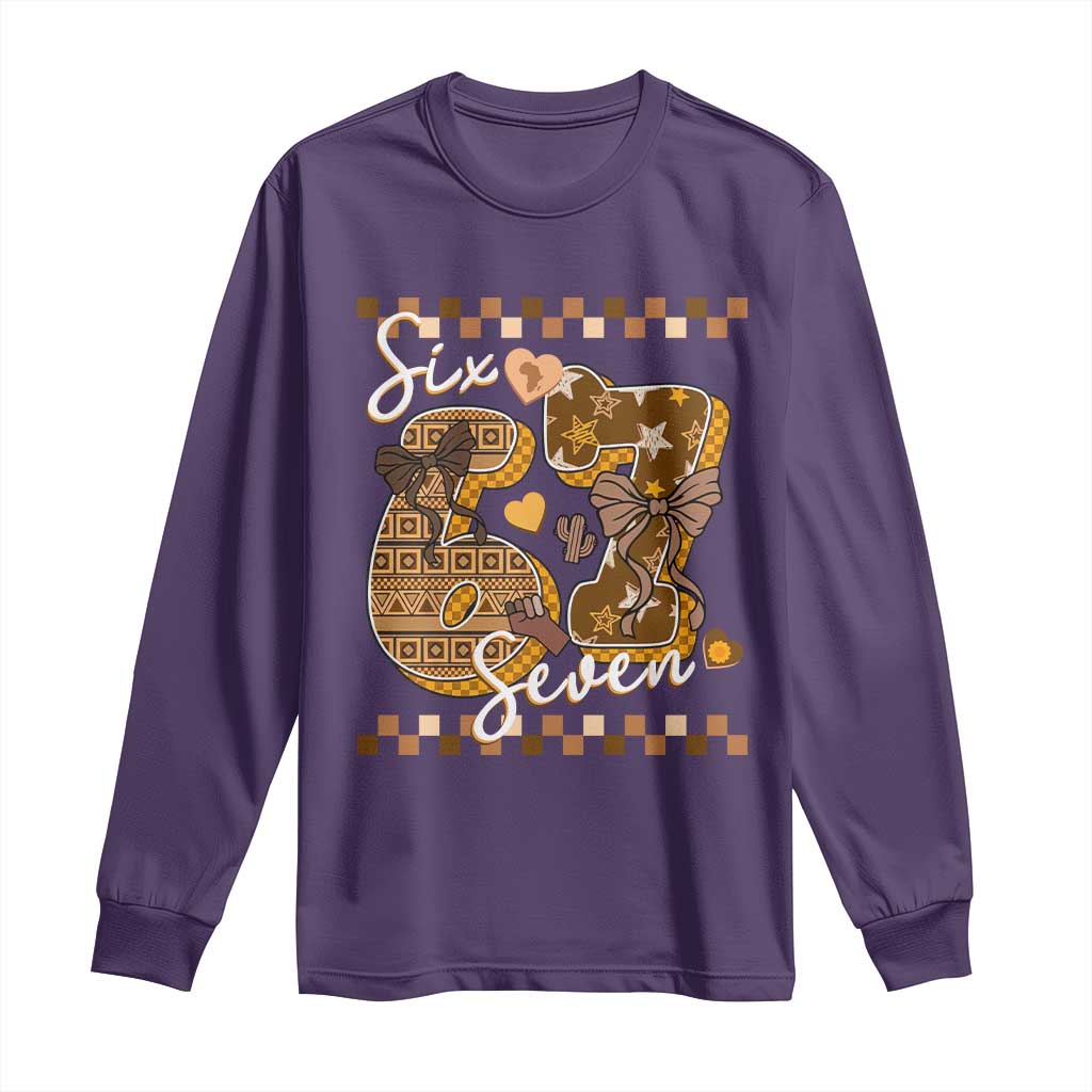 Funny African American Melanin Gift Long Sleeve Shirt Six Seven Meme