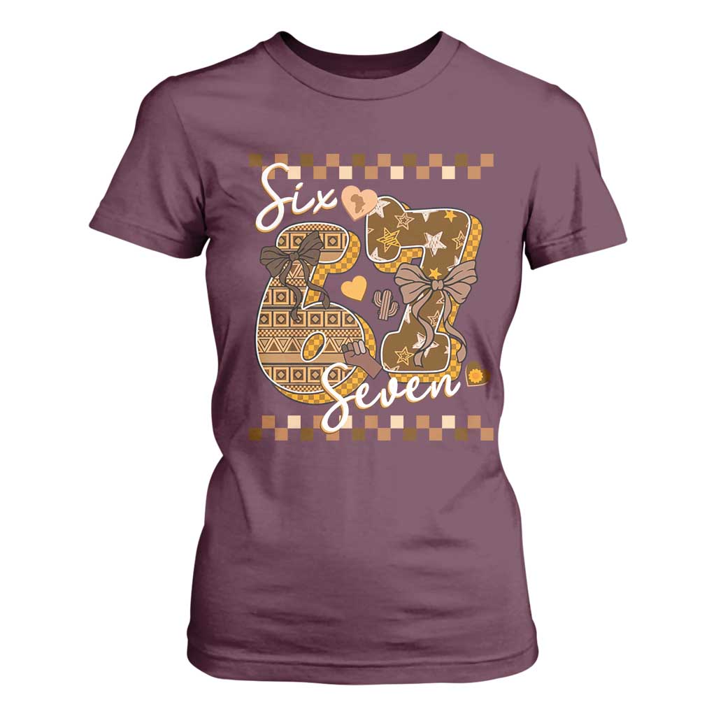 Funny African American Melanin Gift T Shirt For Women Six Seven Meme