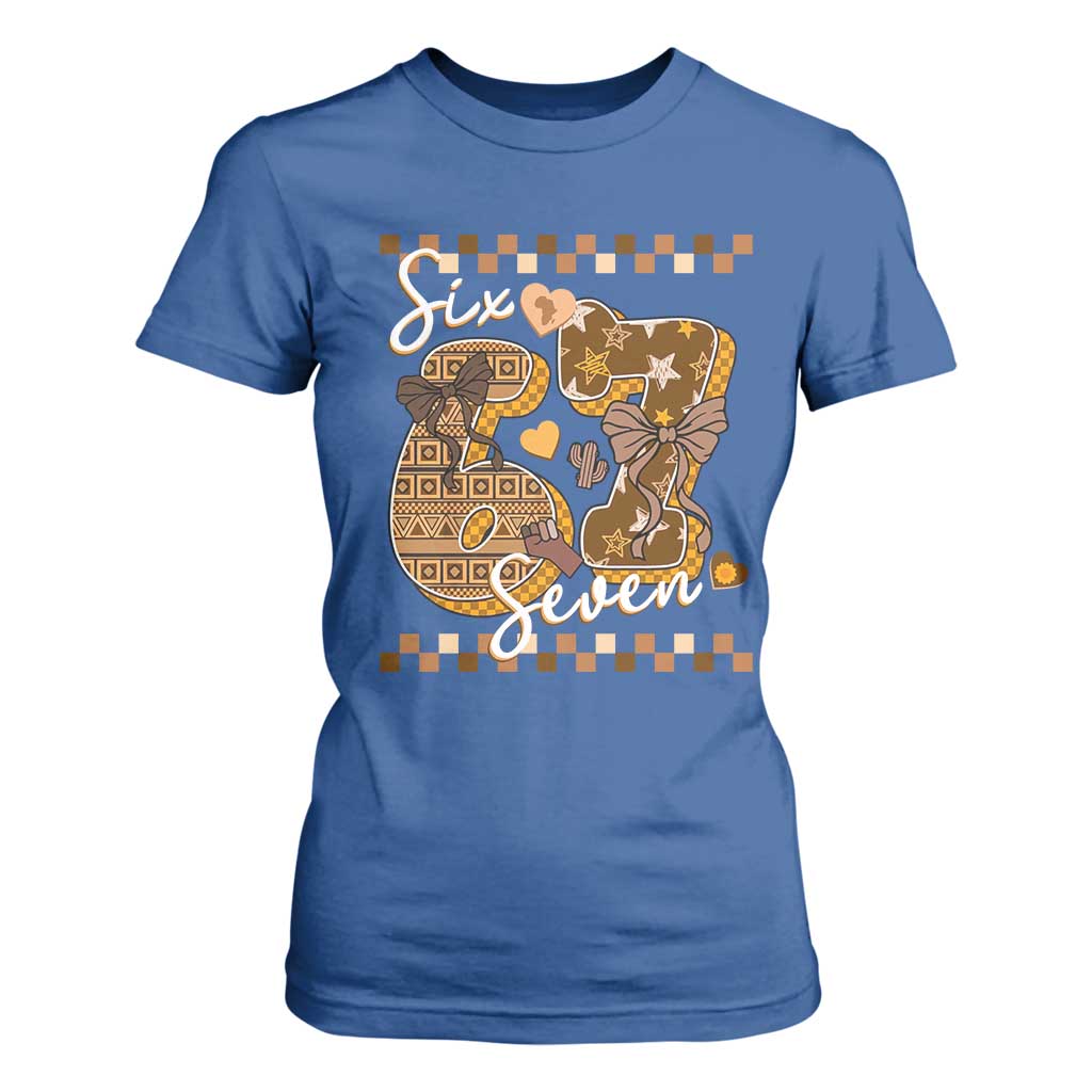 Funny African American Melanin Gift T Shirt For Women Six Seven Meme