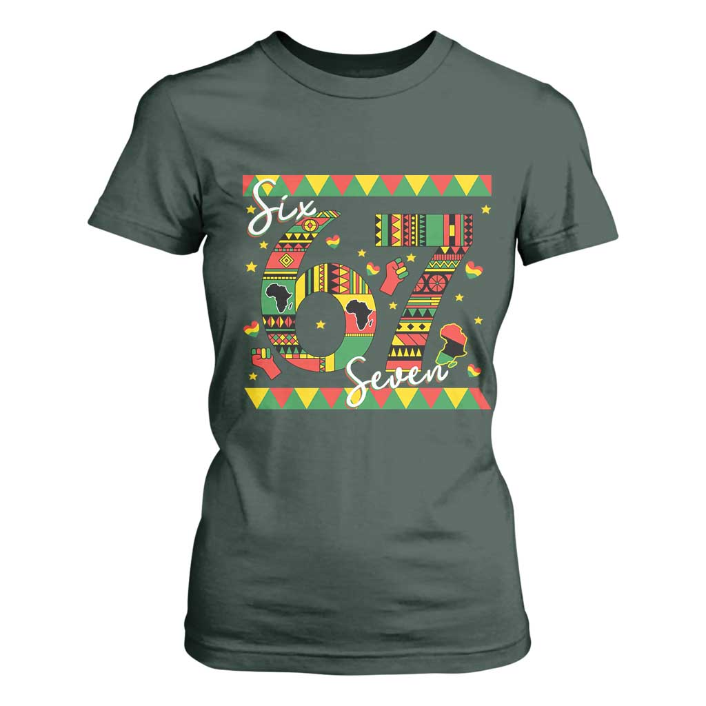 Funny Six Seven Meme T Shirt For Women Pan African Culture Gift