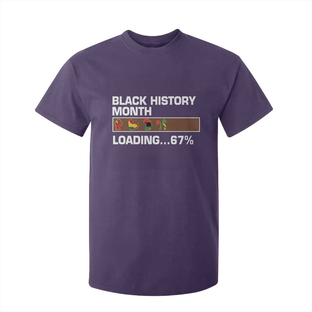 Funny Black History Month Loading T Shirt For Kid Six Seven Meme