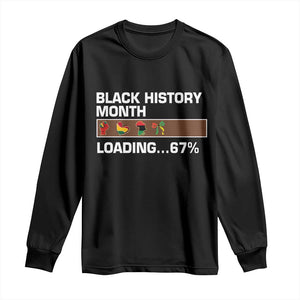 Funny Black History Month Loading Long Sleeve Shirt Six Seven Meme