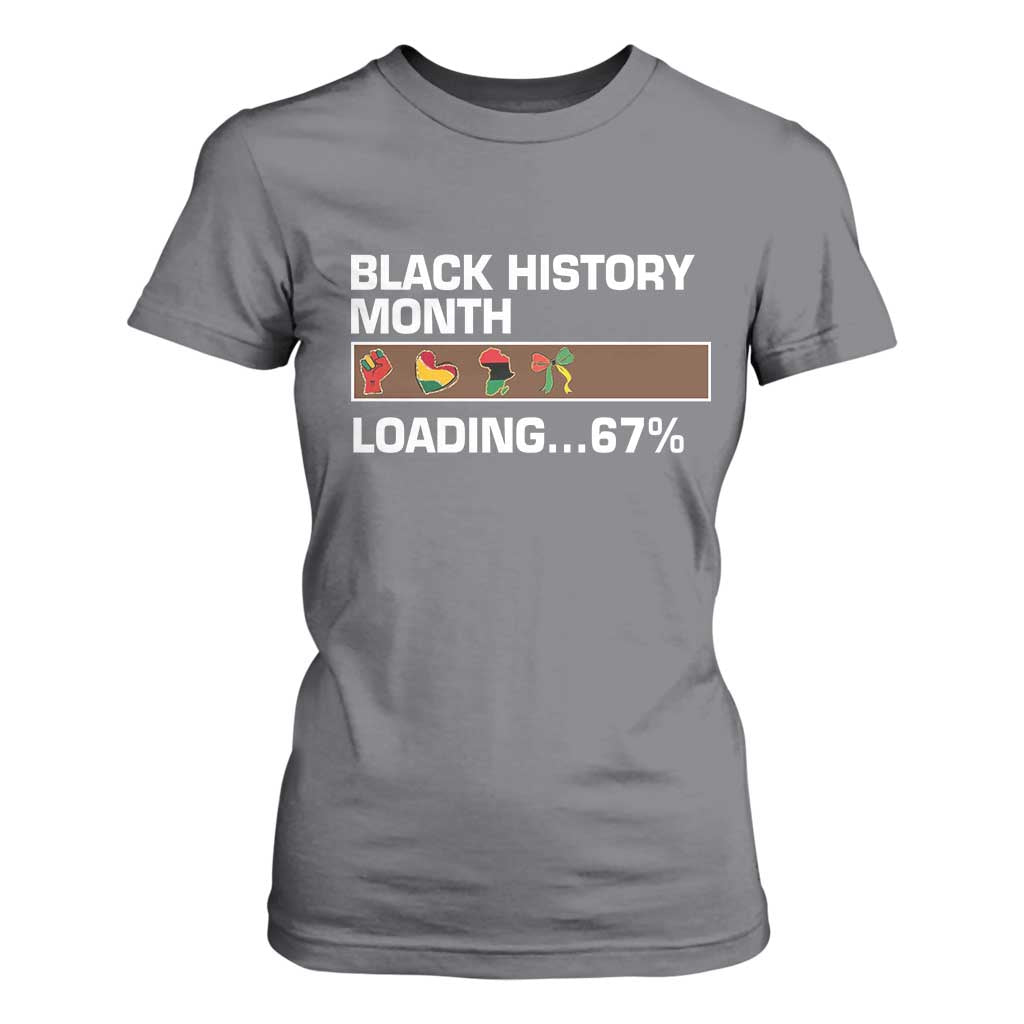 Funny Black History Month Loading T Shirt For Women Six Seven Meme