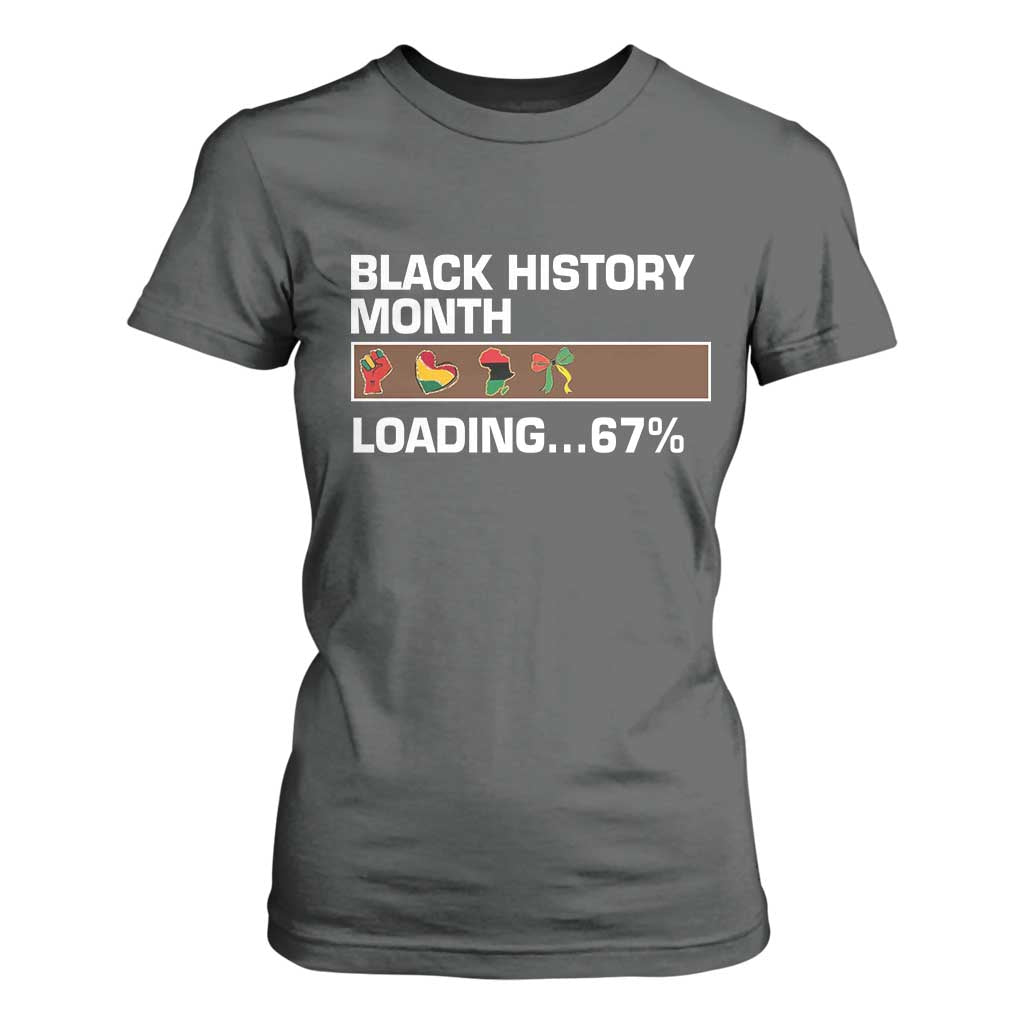 Funny Black History Month Loading T Shirt For Women Six Seven Meme