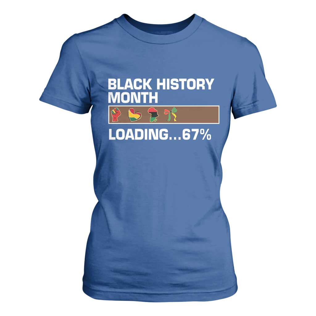 Funny Black History Month Loading T Shirt For Women Six Seven Meme