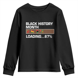 Funny Black History Month Loading Youth Sweatshirt Six Seven Meme