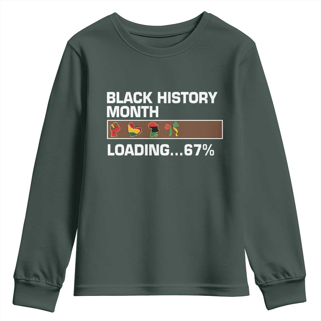Funny Black History Month Loading Youth Sweatshirt Six Seven Meme