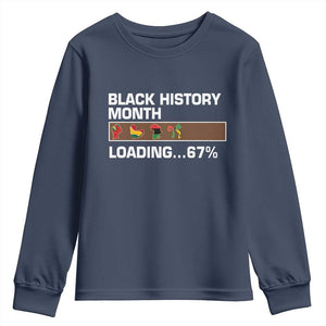 Funny Black History Month Loading Youth Sweatshirt Six Seven Meme