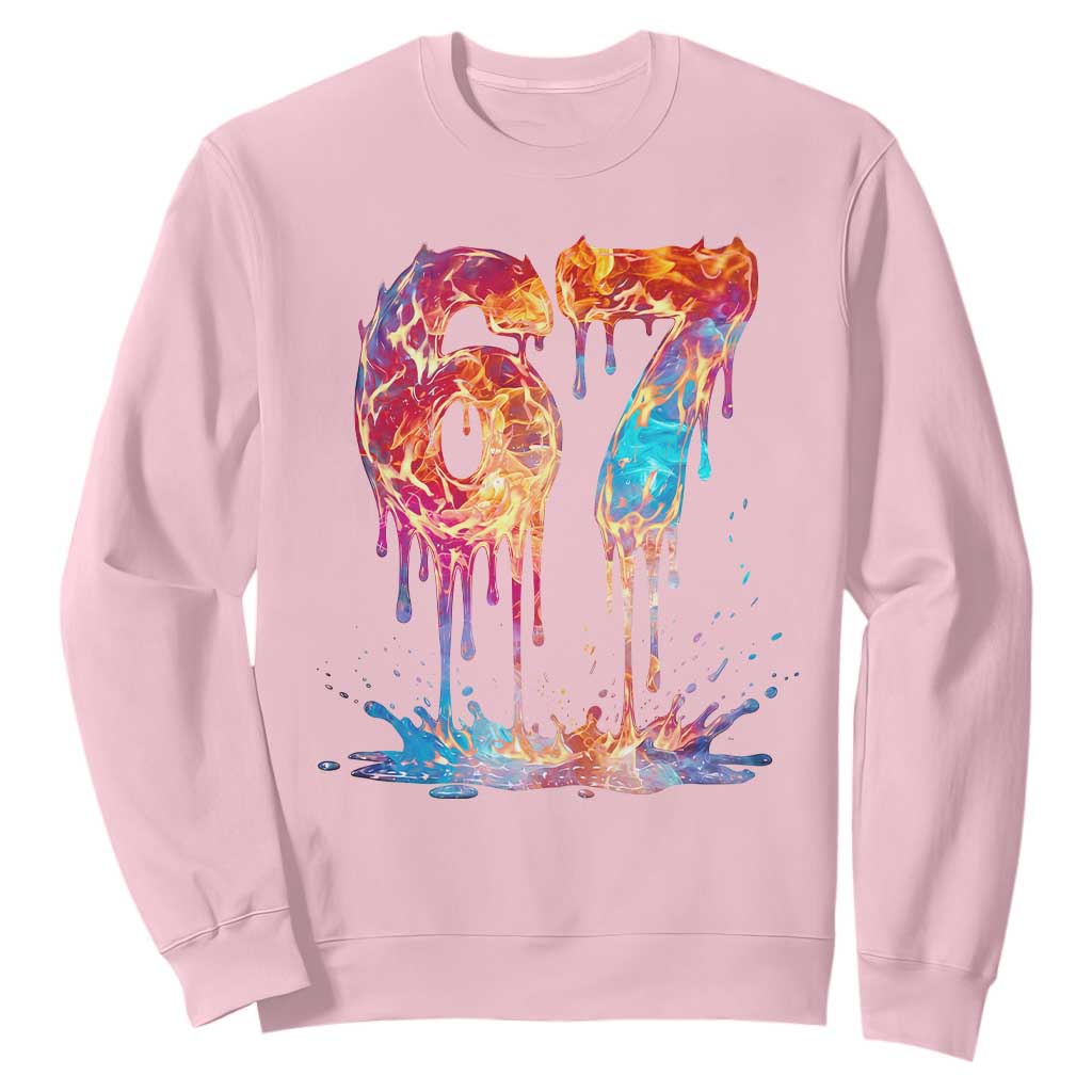 Burning Six Seven Sweatshirt Drip Fire Flame Meme